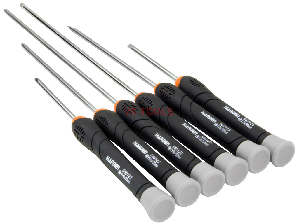 6pcs Precision Long Reach Phillips Slotted Magnetized Screwdriver ...